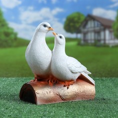 Садовая фигура "Голуби Пара на трубе" 21х22см Хорошие сувениры