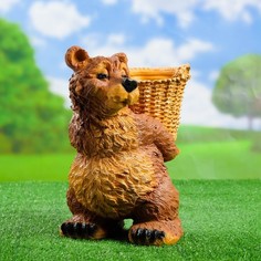 Садовая фигура "Медведь с корзиной" 30х23х30см Хорошие сувениры