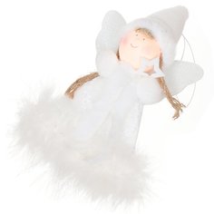 Елочное украшение Ангел, белое, 15 см, текстиль, SYTS-431937 No Brand