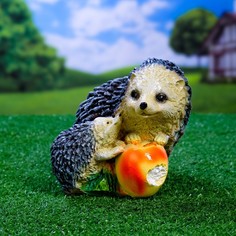 Садовая фигура "Ёжики с яблоком" 12х15х14см Хорошие сувениры