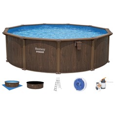 Бассейн каркасный 490 х 130 см (песч. фильтр-насос,лестница,скиммер,тент,подстилка) 561CU Bestway