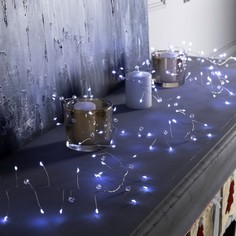 Luazon Lighting Гирлянда «Мишура» 2 м роса с насадками «Бусины», IP20, серебристая нить, 1