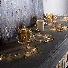 Luazon Lighting Гирлянда «Мишура» 2 м роса с насадками «Золотистые лепестки», IP20, серебр