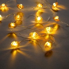 Luazon Lighting Гирлянда «Нить» 2 м роса с насадками «Тыква», IP20, серебристая нить, 20 L