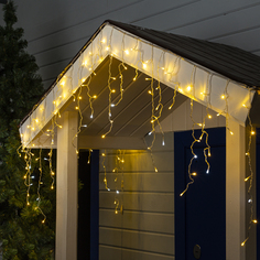Luazon Lighting Гирлянда «Бахрома» 3 ? 0.6 м, IP44, УМС, прозрачная нить, 160 LED, свечени