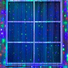 Гирлянда «Занавес» 2 ? 9 м, IP44, УМС, тёмная нить, 1800 LED, свечение мульти, 220 В Luazon Lighting