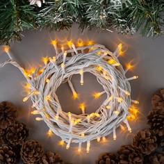 Гирлянда «Нить» 10 м, IP44, УМС, белая нить, 100 LED, свечение жёлтое, 220 В Luazon Lighting
