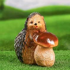 Садовая фигура ежик с белым грибом 20х20х13см Хорошие сувениры