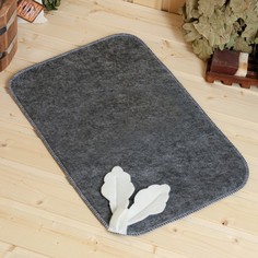 Коврик для бани и сауны Дубовый, серый войлок, 33х50 см No Brand