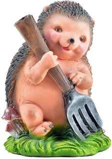 Садовая фигурка Сказка Ёжик с вилами Н-30см L-22cm B-21cm P=1,4 кг