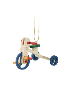Елочная игрушка велосипед Wood-souvenirs T04154-WS/PopB_Ch_00_1013_BW 1 шт. разноцветная