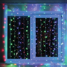 Световая гирлянда новогодняя ERA нить и занавес 400015 5 м разноцветный