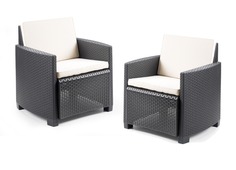 Набор из 2 х кресел SICILIA 01400SET с подушкой, антрацит Progarden