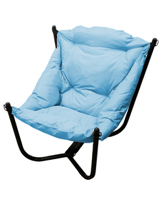 Кресло черное M-Group Чил 12360403 голубая подушка 80х85х72см