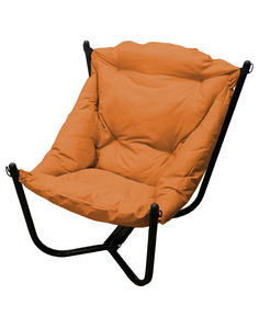 Кресло черное M-Group Чил 12360407 оранжевая подушка 80х85х72см