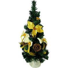 Елка искусственная новогодняя Christmas 50 см с рябиной и шишками (A018)