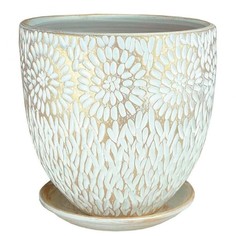 Цветочный горшок Сады Аурики Астра бутон 575640 7,5 л жемчужный 1 шт.