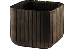 Цветочное кашпо Keter Cube planter 17202066 24 л коричневый 1 шт.