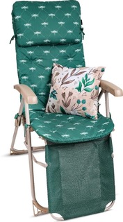Кресло-шезлонг со съемным матрасом и декоративной подушкой Nika HHK7/G темно-зеленый