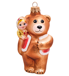 Елочная игрушка Мишка с Машенькой Элита 801970 1шт разноцветный 15 см НФ-198 Elita