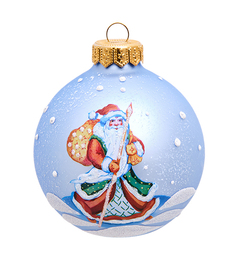 Елочный шар Элита 801518 1шт разноцветный Дед Мороз с посохом 85 мм НФШ-1018 Elita