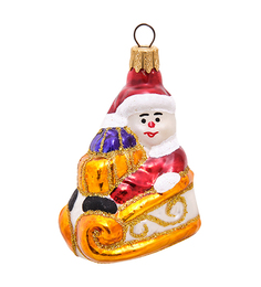 Елочная игрушка Снеговик на санях Элита 801900 1шт разноцветный Elita