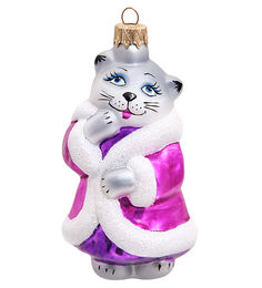 Елочная игрушка Кошка в шубе Элита 801972 1шт разноцветный, 15 см НФ-207 Elita