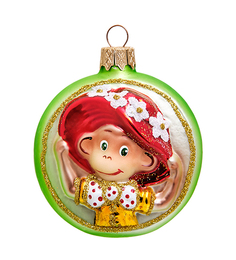 Елочная игрушка Медальон Обезьянка-мадам Элита 802229 1шт разноцветный Elita