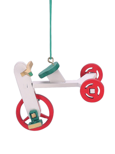 Елочная игрушка Детский велосипед Wood-souvenirs 1013 Classic Red Wheels 1шт. разноцветный