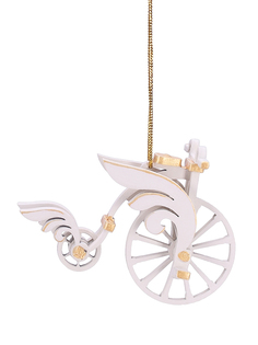 Елочная игрушка Ретро велосипед Wood-souvenirs 1013 Angel T04741 1 шт. белый