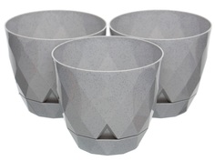 Горшок для цветов Navako Rico 16013-3 0.3L Grey 3 шт