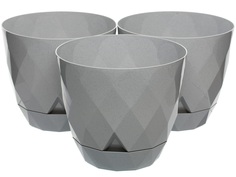 Горшок для цветов Navako Rico 16029-3 4.8L Grey 3 шт
