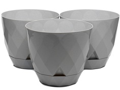 Горшок для цветов Navako Rico 16033-3 9.2L Grey 3 шт