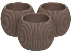 Горшок для цветов Navako Lago 16048-3 0.15L Brown 3 шт