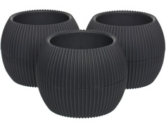 Горшок для цветов Navako Lago 16053-3 0.35L Anthracite 3 шт