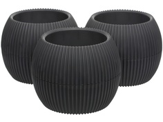 Горшок для цветов Navako Lago 16059-3 0.7L Anthracite 3 шт