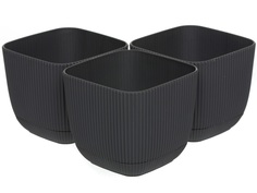 Горшок для цветов Navako Maio 16068-3 0.27L Anthracite 3 шт