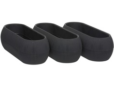 Горшок для цветов Navako Lugo 16092-3 0.55L Anthracite 3 шт