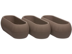 Горшок для цветов Navako Lugo 16096-3 1.3L Brown 3 шт