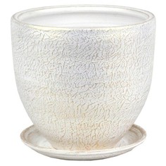 Горшок для цветов керамический Бутон Сады Аурики 594207 4 л белый 1 шт.