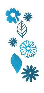 Гирлянда COSY Цветы и листья голубая с блеском 200 см