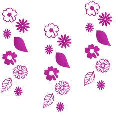 Гирлянда COSY Цветы и листья фуксия с блеском ТРИ штуки по 200 см
