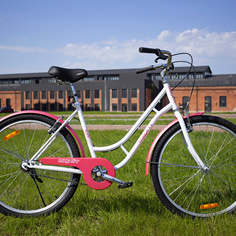 Велосипед городской MAXIT D060 26", белый/розовый