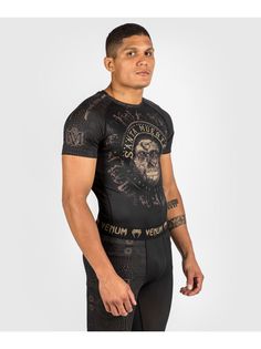 Рашгард Venum Santa Muerte Dark Side S-S Black-Brown, L