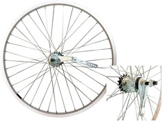 Колесо 14 заднее, обод одинарный алюм. б/пист. серебристый, втулка тормозная Noname