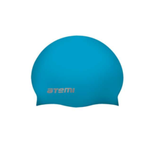 Шапочка для плавания ATEMI взрослая (56-67 см.), голубая, тонкий силикон TC403