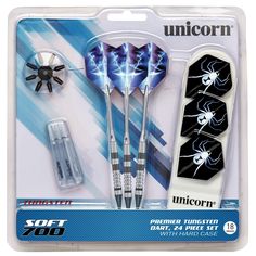 Дротики для игры в электронный дартс Unicorn SOFT 700 softip 18gr средний уровень