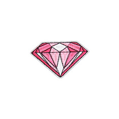 Нашивка Diamond Бриллиант, цвет розовый, 4x6,2 No Brand