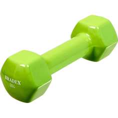BRADEX Гантель обрезиненная, салатовая 2 кг SF 0535