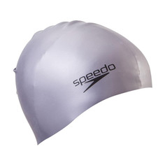 Шапочка для плавания &quot;SPEEDO Plain Molded Silicone Cap&quot;, арт.8-709849086, серебр